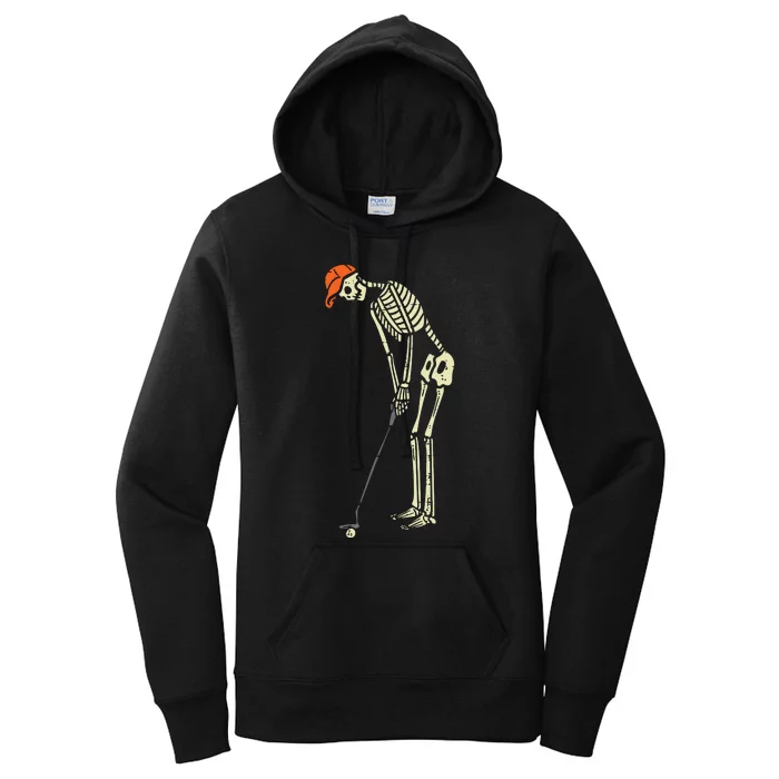 Skeleton Golf Funny Halloween Golfing Sports Golfer Women's Pullover Hoodie