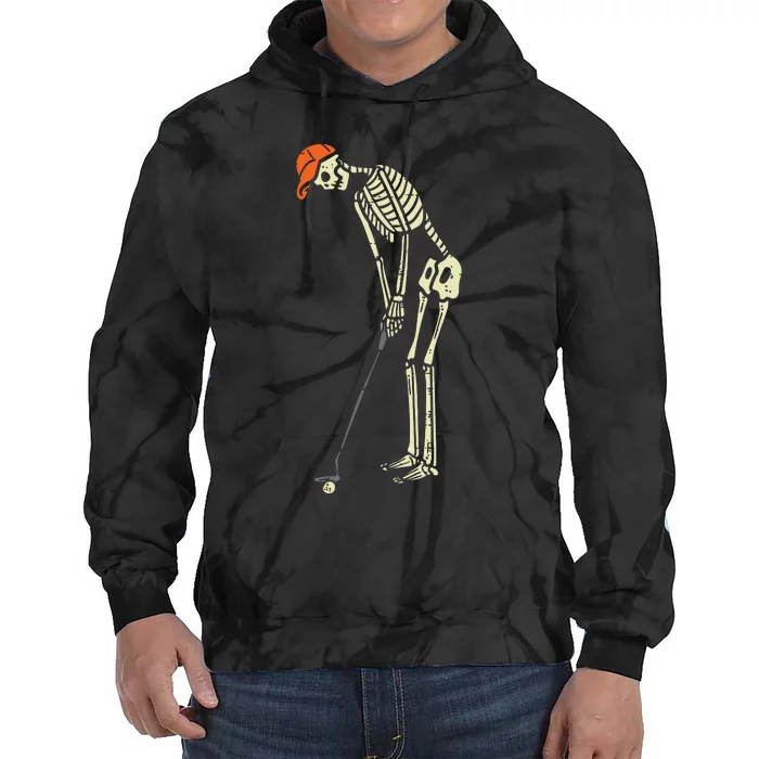 Skeleton Golf Funny Halloween Golfing Sports Golfer Tie Dye Hoodie