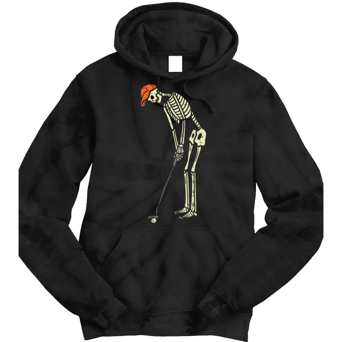 Skeleton Golf Funny Halloween Golfing Sports Golfer Tie Dye Hoodie