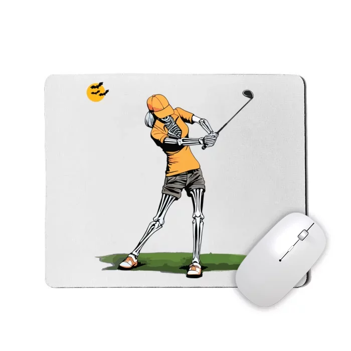 Skeleton Golf Funny Halloween Golfing Sports Golfer Women Mousepad