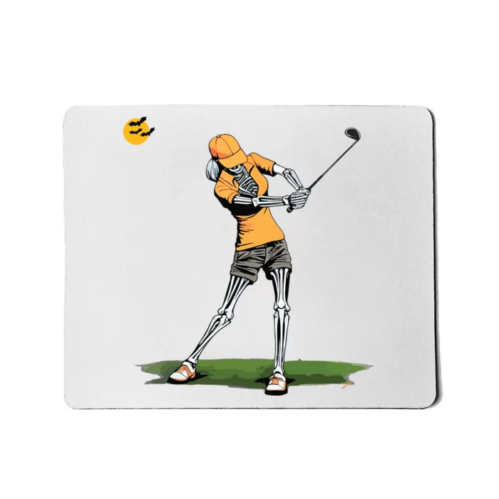 Skeleton Golf Funny Halloween Golfing Sports Golfer Women Mousepad