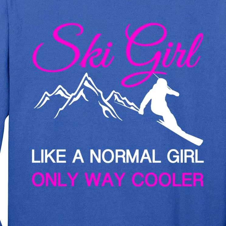 Ski Girl Funny Skiing Gift Girls Winter Sport Lover Gift Long Sleeve Shirt