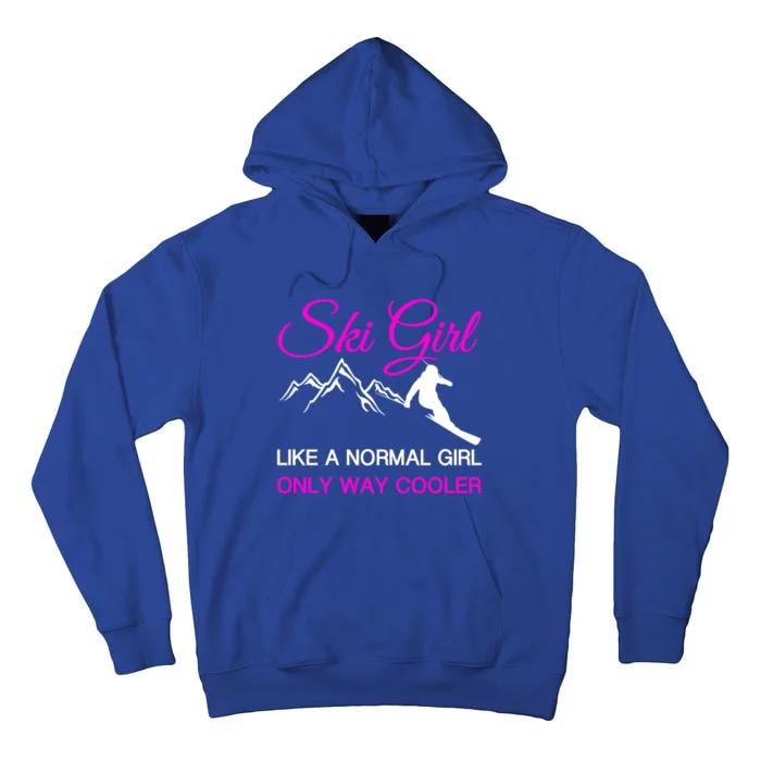 Ski Girl Funny Skiing Gift Girls Winter Sport Lover Gift Tall Hoodie