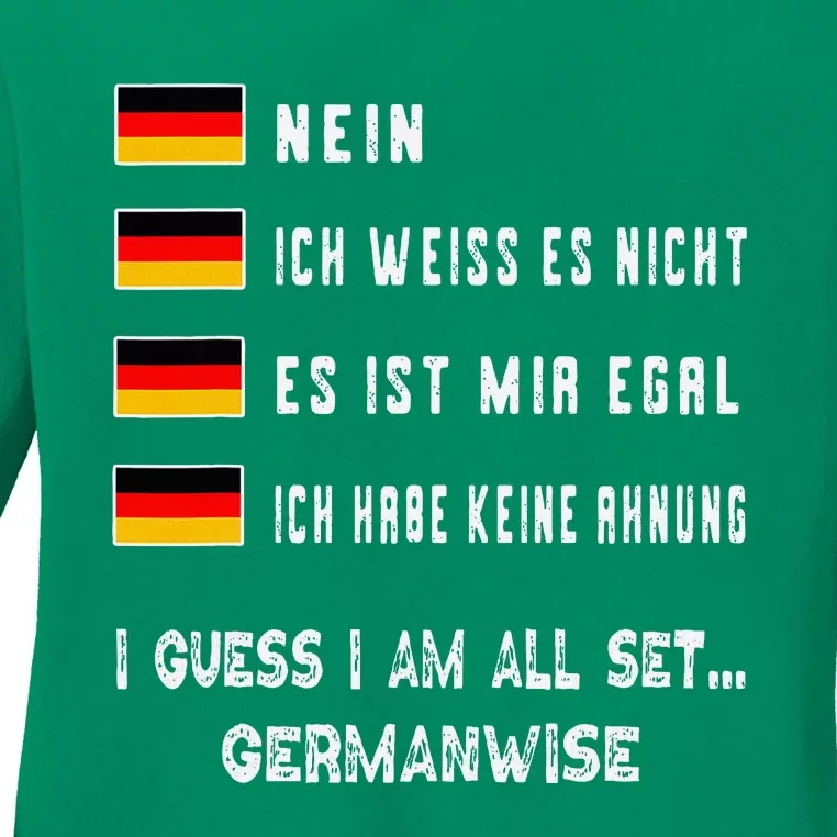 Speaking German Funny Deutsch Student German Language Ladies Long Sleeve Shirt