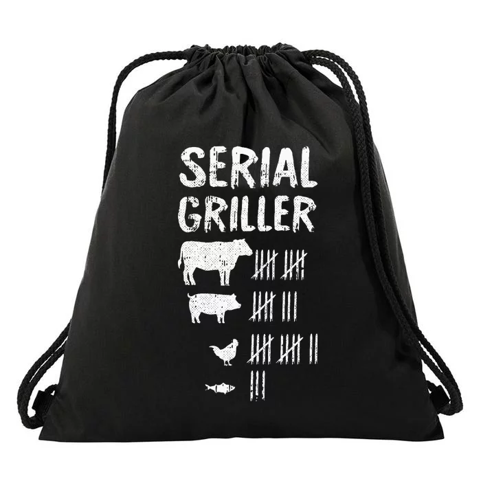 Serial Griller Fathers Day Funny Grilling Grill BBQ Master Drawstring Bag