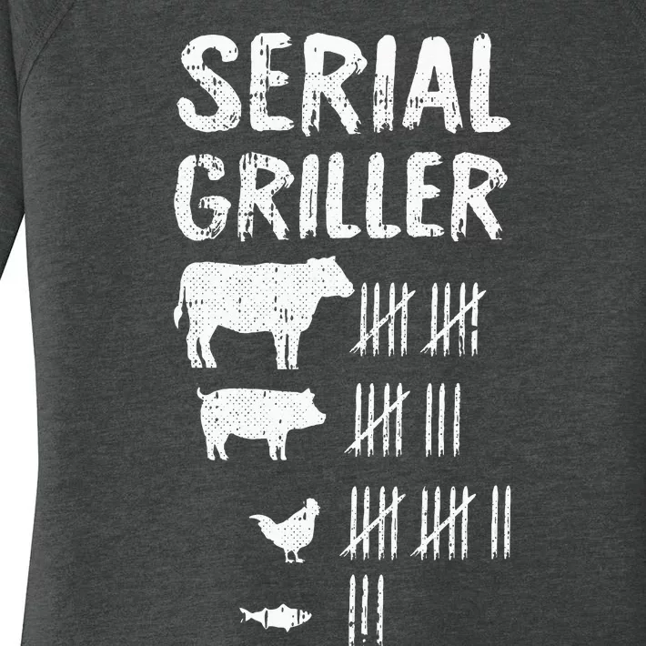 Serial Griller Fathers Day Funny Grilling Grill BBQ Master Women's Perfect Tri Tunic Long Sleeve Shirt