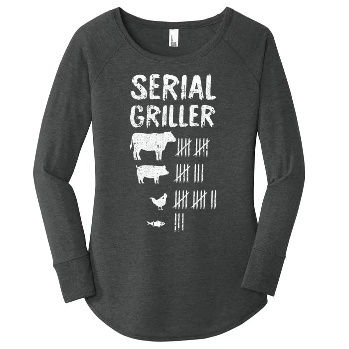 Serial Griller Fathers Day Funny Grilling Grill BBQ Master Women's Perfect Tri Tunic Long Sleeve Shirt