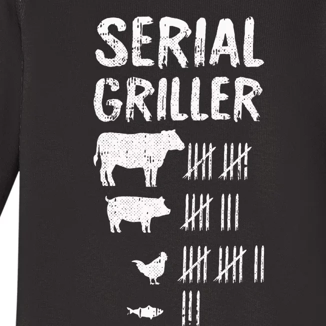 Serial Griller Fathers Day Funny Grilling Grill BBQ Master Baby Long Sleeve Bodysuit