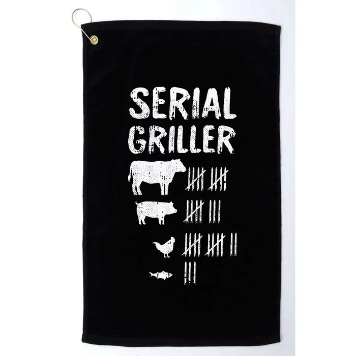 Serial Griller Fathers Day Funny Grilling Grill BBQ Master Platinum Collection Golf Towel