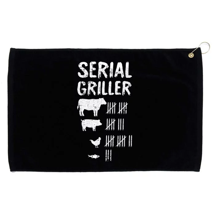 Serial Griller Fathers Day Funny Grilling Grill BBQ Master Grommeted Golf Towel