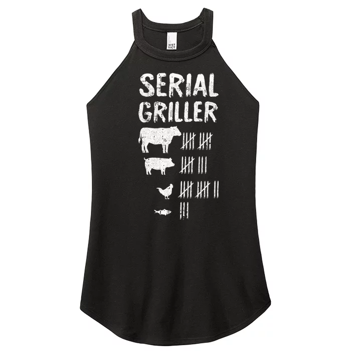 Serial Griller Fathers Day Funny Grilling Grill BBQ Master Women’s Perfect Tri Rocker Tank