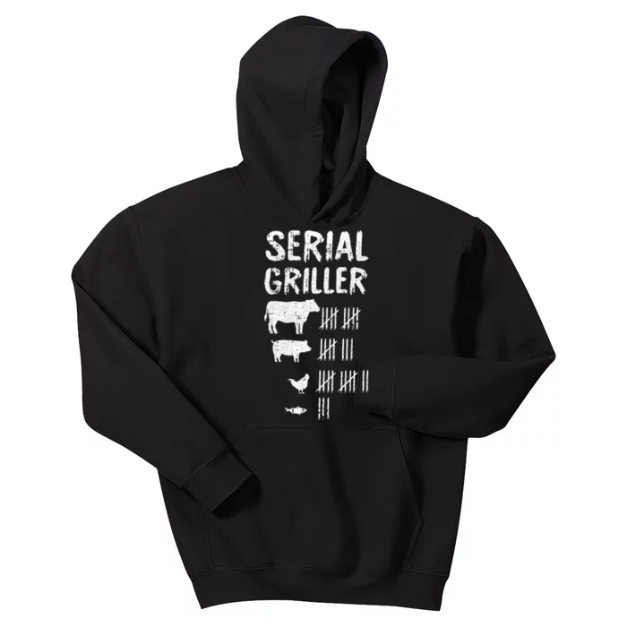 Serial Griller Fathers Day Funny Grilling Grill BBQ Master Kids Hoodie