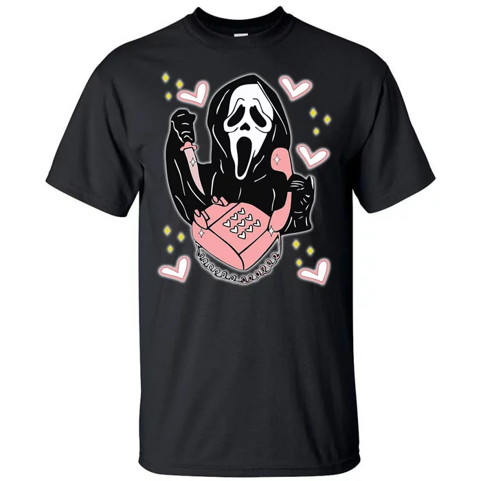 Scary Ghost Face Phone Ghostface Calling Tall T-Shirt