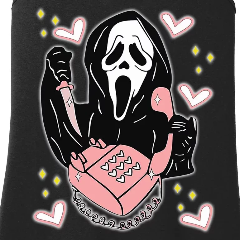 Scary Ghost Face Phone Ghostface Calling Ladies Essential Tank