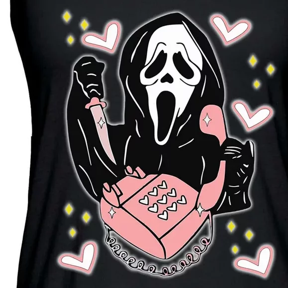 Scary Ghost Face Phone Ghostface Calling Ladies Essential Flowy Tank