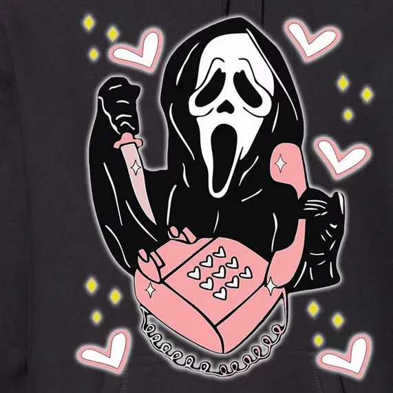 Scary Ghost Face Phone Ghostface Calling Premium Hoodie