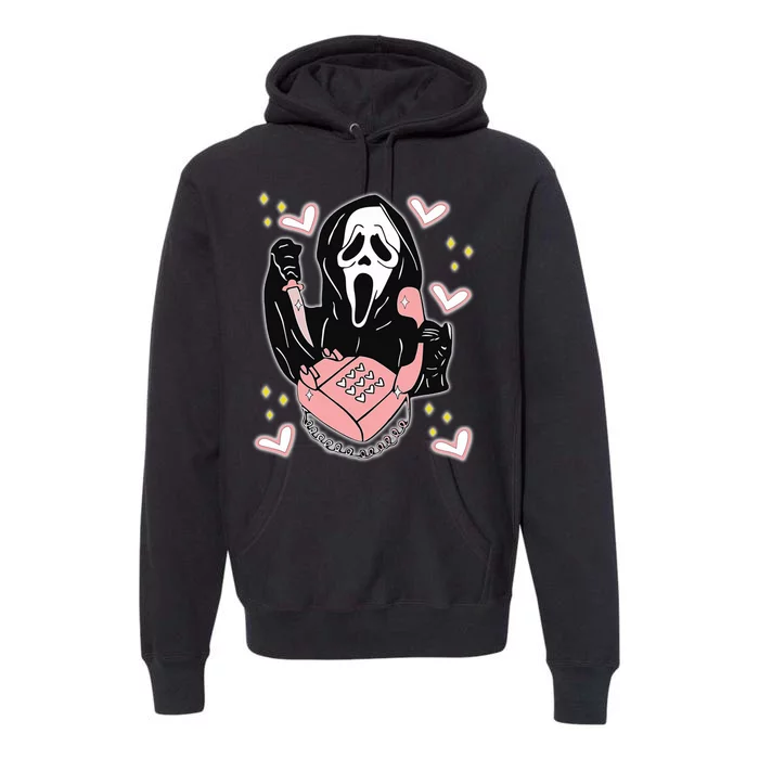 Scary Ghost Face Phone Ghostface Calling Premium Hoodie