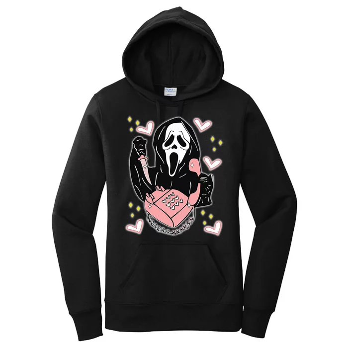 Scary Ghost Face Phone Ghostface Calling Women's Pullover Hoodie