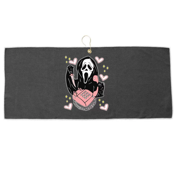 Scary Ghost Face Phone Ghostface Calling Large Microfiber Waffle Golf Towel