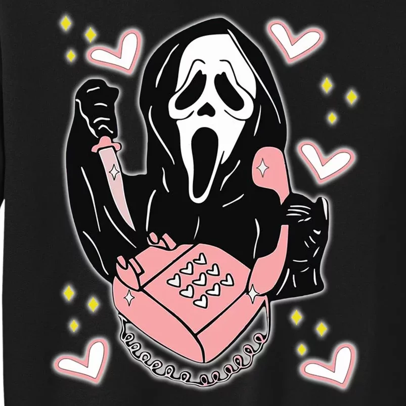 Scary Ghost Face Phone Ghostface Calling Tall Sweatshirt