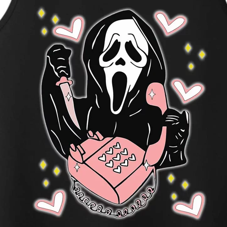 Scary Ghost Face Phone Ghostface Calling Performance Tank