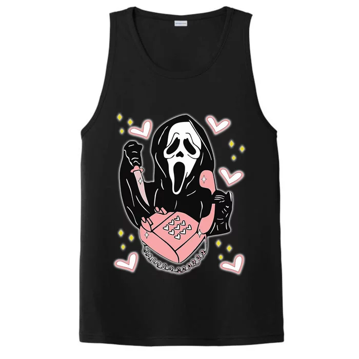 Scary Ghost Face Phone Ghostface Calling Performance Tank