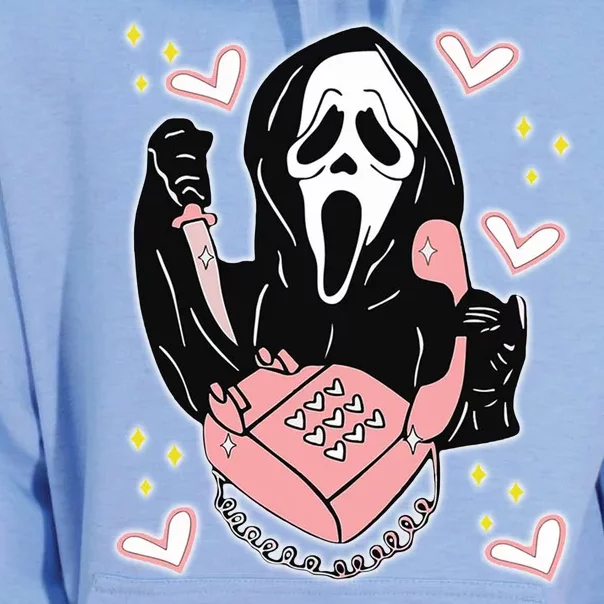 Scary Ghost Face Phone Ghostface Calling Unisex Surf Hoodie