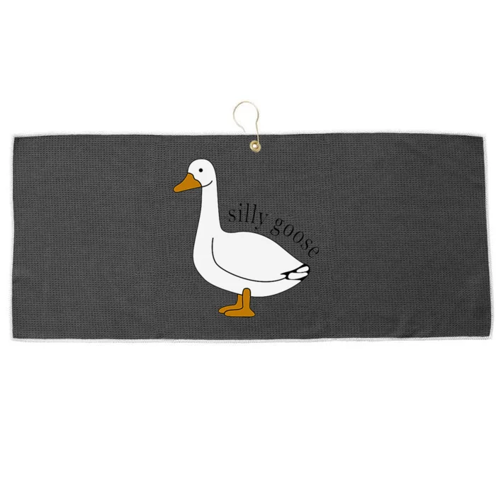 Silly Goose Funny Goose Meme Cute Goose Trendy Clothing Large Microfiber Waffle Golf Towel