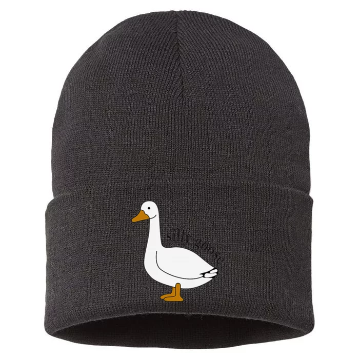 Silly Goose Funny Goose Meme Cute Goose Trendy Clothing Sustainable Knit Beanie