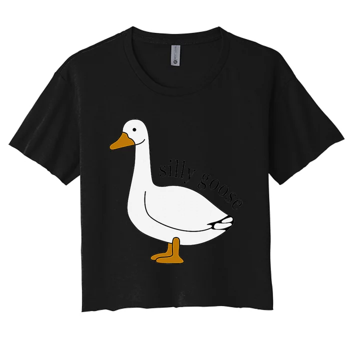 Silly Goose Funny Goose Meme Cute Goose Trendy Clothing Women's Crop Top Tee