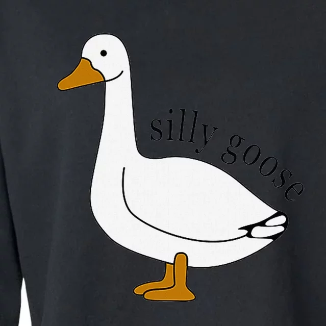 Silly Goose Funny Goose Meme Cute Goose Trendy Clothing Cropped Pullover Crew