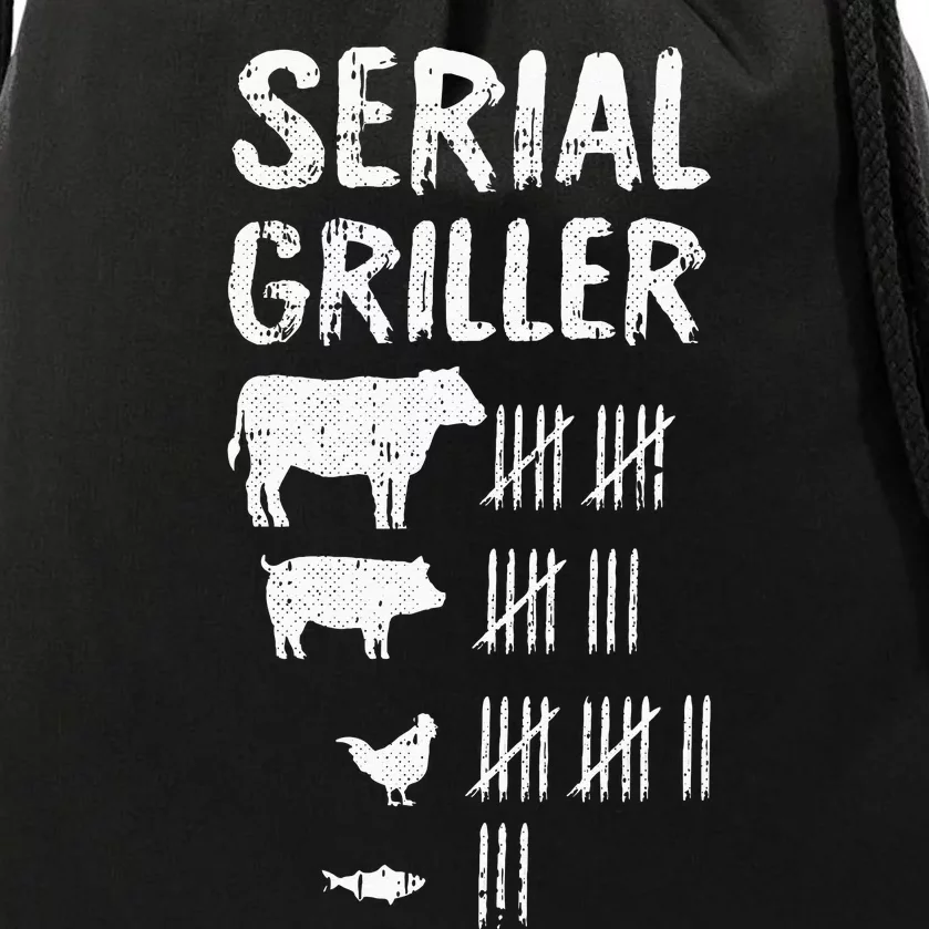 Serial Griller Fathers Day Funny Grilling Grill BBQ Master Drawstring Bag