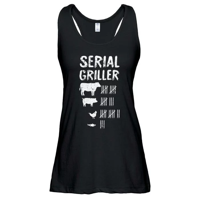 Serial Griller Fathers Day Funny Grilling Grill BBQ Master Ladies Essential Flowy Tank