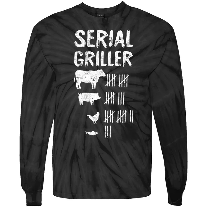 Serial Griller Fathers Day Funny Grilling Grill BBQ Master Tie-Dye Long Sleeve Shirt