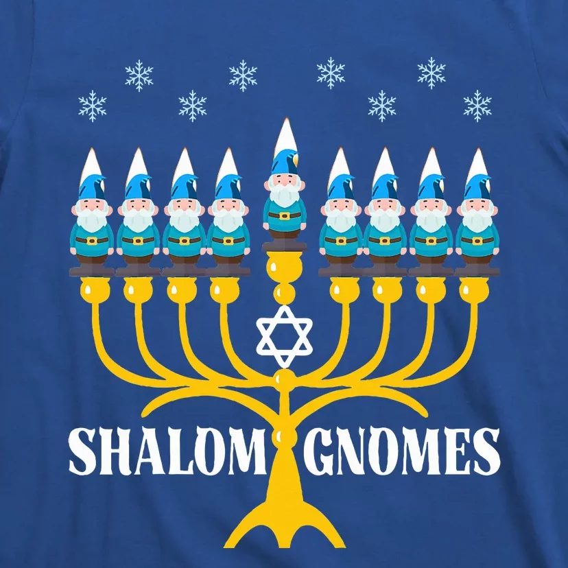 Shalom Gnomes Funny Jewish Hanukkah Pajamas Chanukah Lights T-Shirt