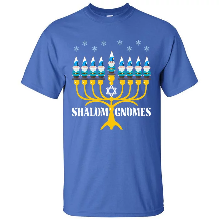 Shalom Gnomes Funny Jewish Hanukkah Pajamas Chanukah Lights Tall T-Shirt