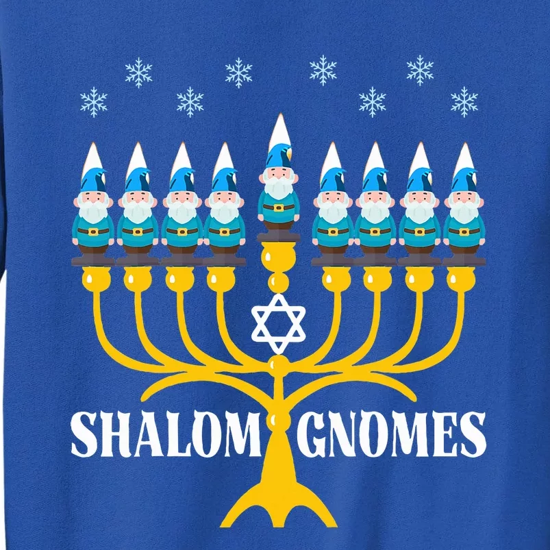 Shalom Gnomes Funny Jewish Hanukkah Pajamas Chanukah Lights Tall Sweatshirt