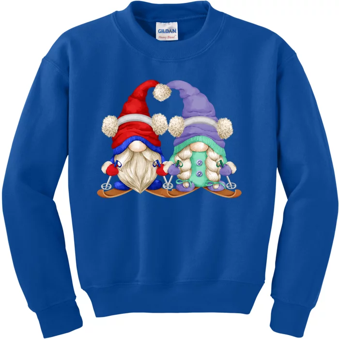 Skiing Gnomes For Grandma And Grandpa Funny Ski Mom And Dad Gift Kids Sweatshirt