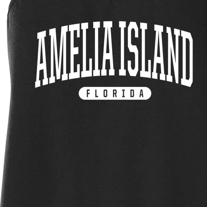 Souvenir Gift Funny College Style Amelia Island Florida Women's Racerback Tank