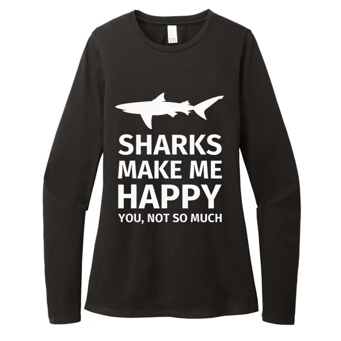 Shark Gifts for Shark Lovers Funny Sharks Happy Womens CVC Long Sleeve Shirt