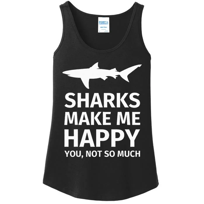 Shark Gifts for Shark Lovers Funny Sharks Happy Ladies Essential Tank