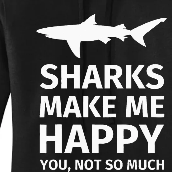 Shark Gifts for Shark Lovers Funny Sharks Happy Women's Pullover Hoodie