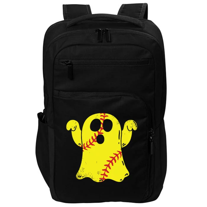 Softball Ghost Funny Halloween Costume Softball Lover Impact Tech Backpack