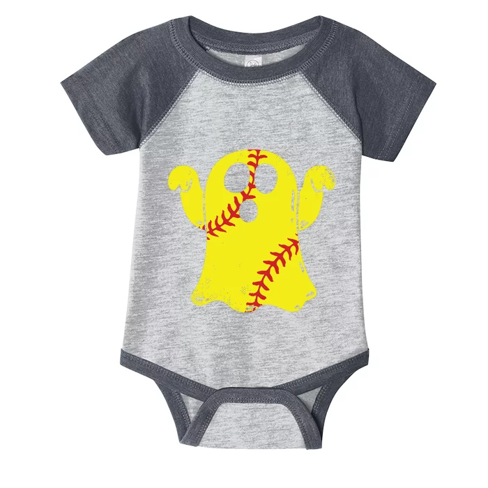 Softball Ghost Funny Halloween Costume Softball Lover Infant Baby Jersey Bodysuit