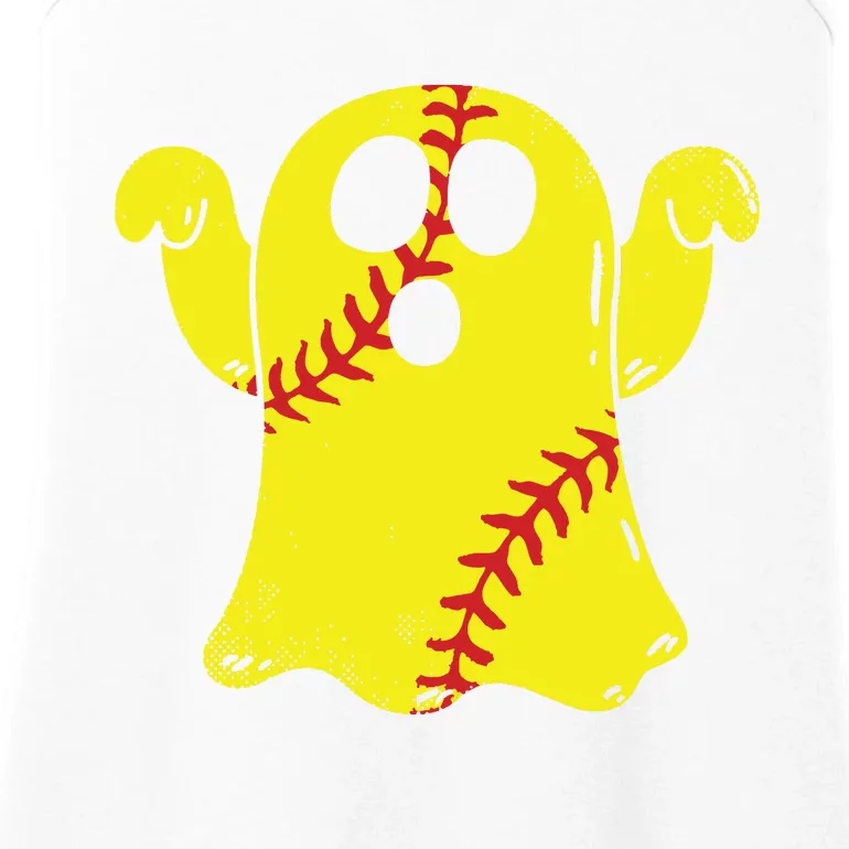 Softball Ghost Funny Halloween Costume Softball Lover Ladies Essential Tank