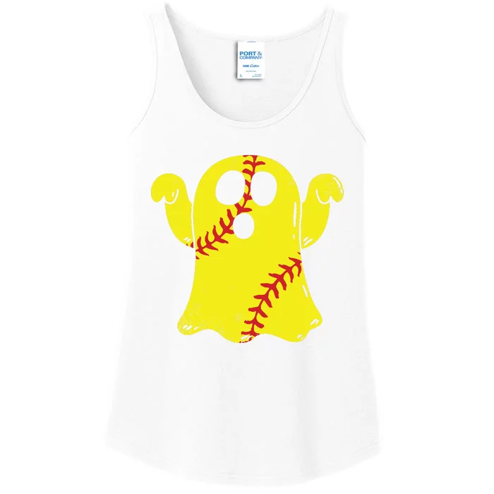 Softball Ghost Funny Halloween Costume Softball Lover Ladies Essential Tank