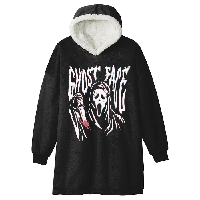 Scream Ghost Face Wavy Hooded Wearable Blanket