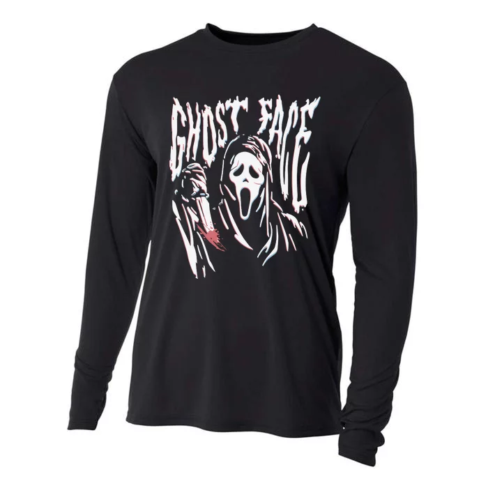 Scream Ghost Face Wavy Cooling Performance Long Sleeve Crew