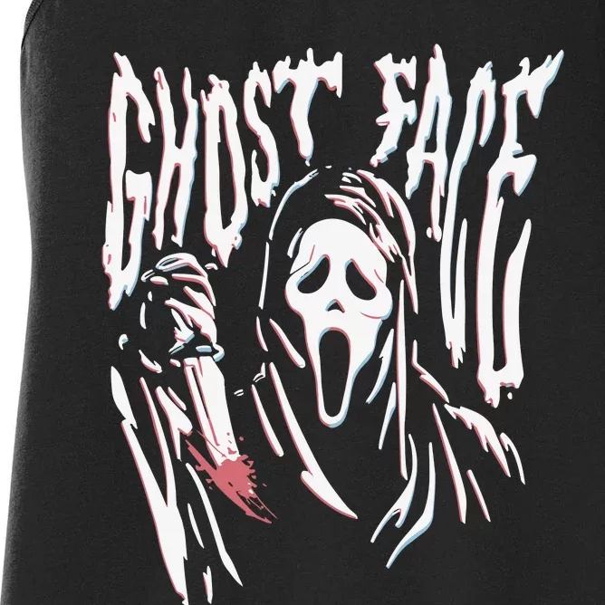 Scream Ghost Face Wavy Women's Racerback Tank