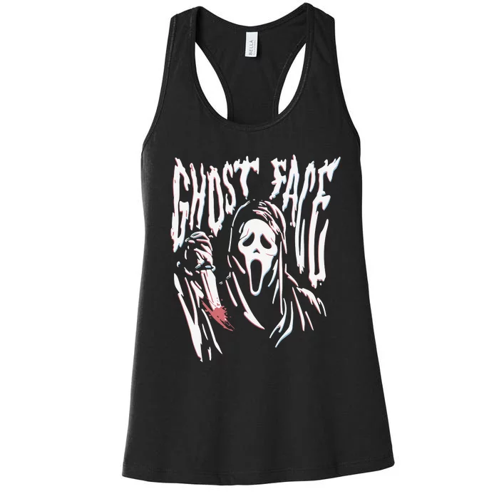 Scream Ghost Face Wavy Women's Racerback Tank